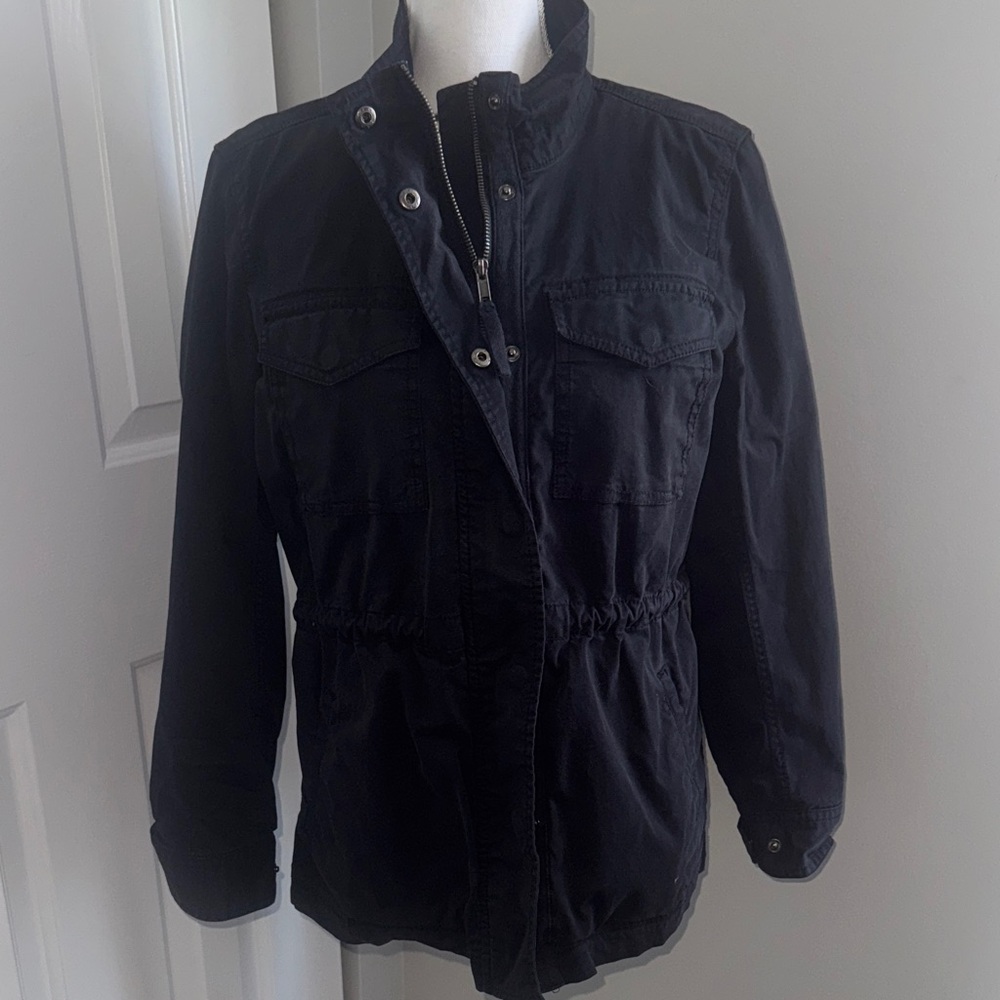 Style & Co. Navy Utility Jacket with Cinched Waist